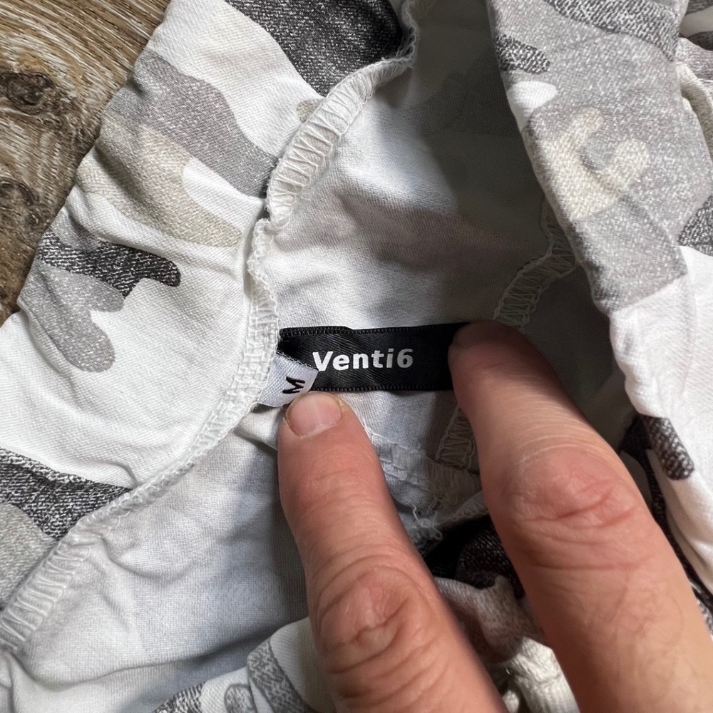 Venti6 Camo‎ Joggers Womens Medium Grey White Excellent Sequin Side Stripe Pants - Picture 2 of 7